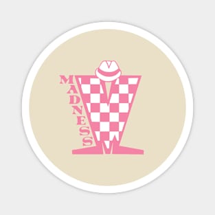 Madness HD Checkerboard Pink & White Magnet